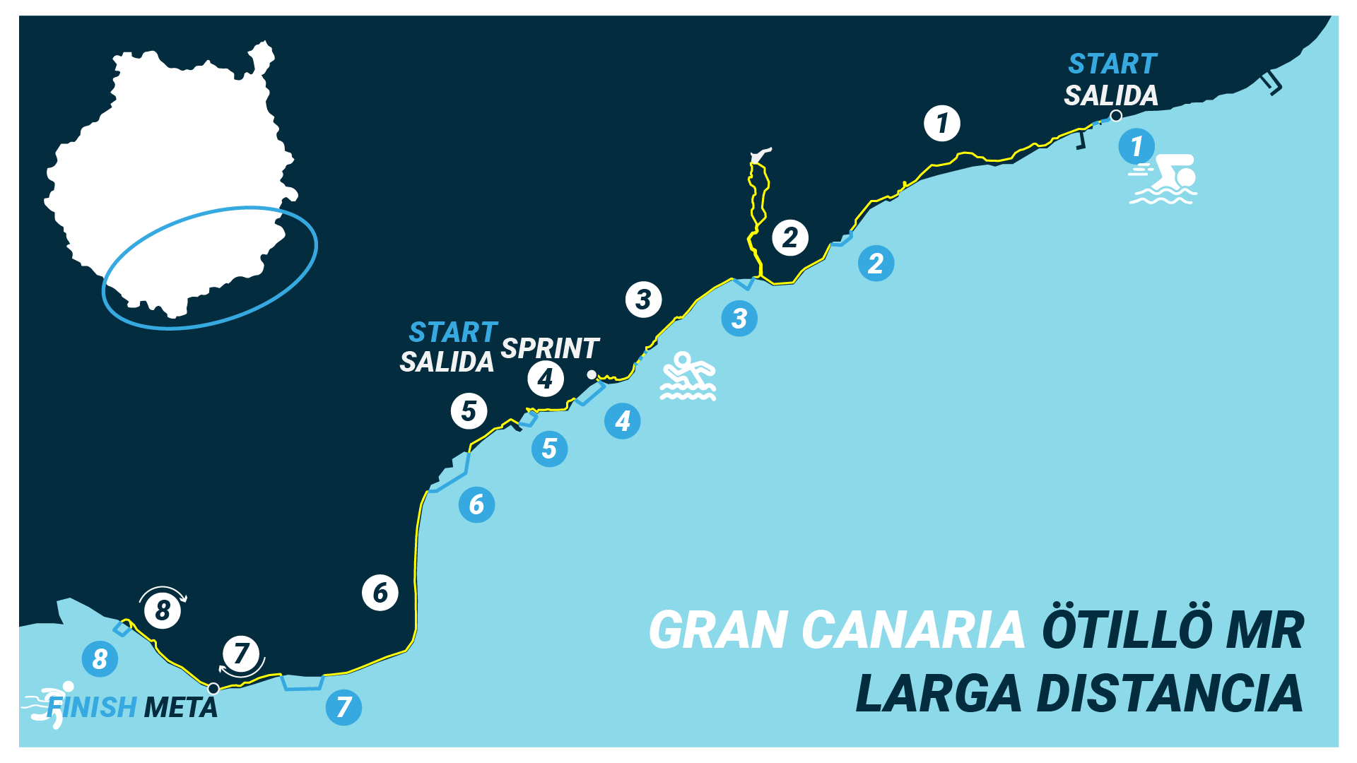 Map of swimrun event route Gran Canaria 2024 Map of swimrun event route Gran Canaria 2024
