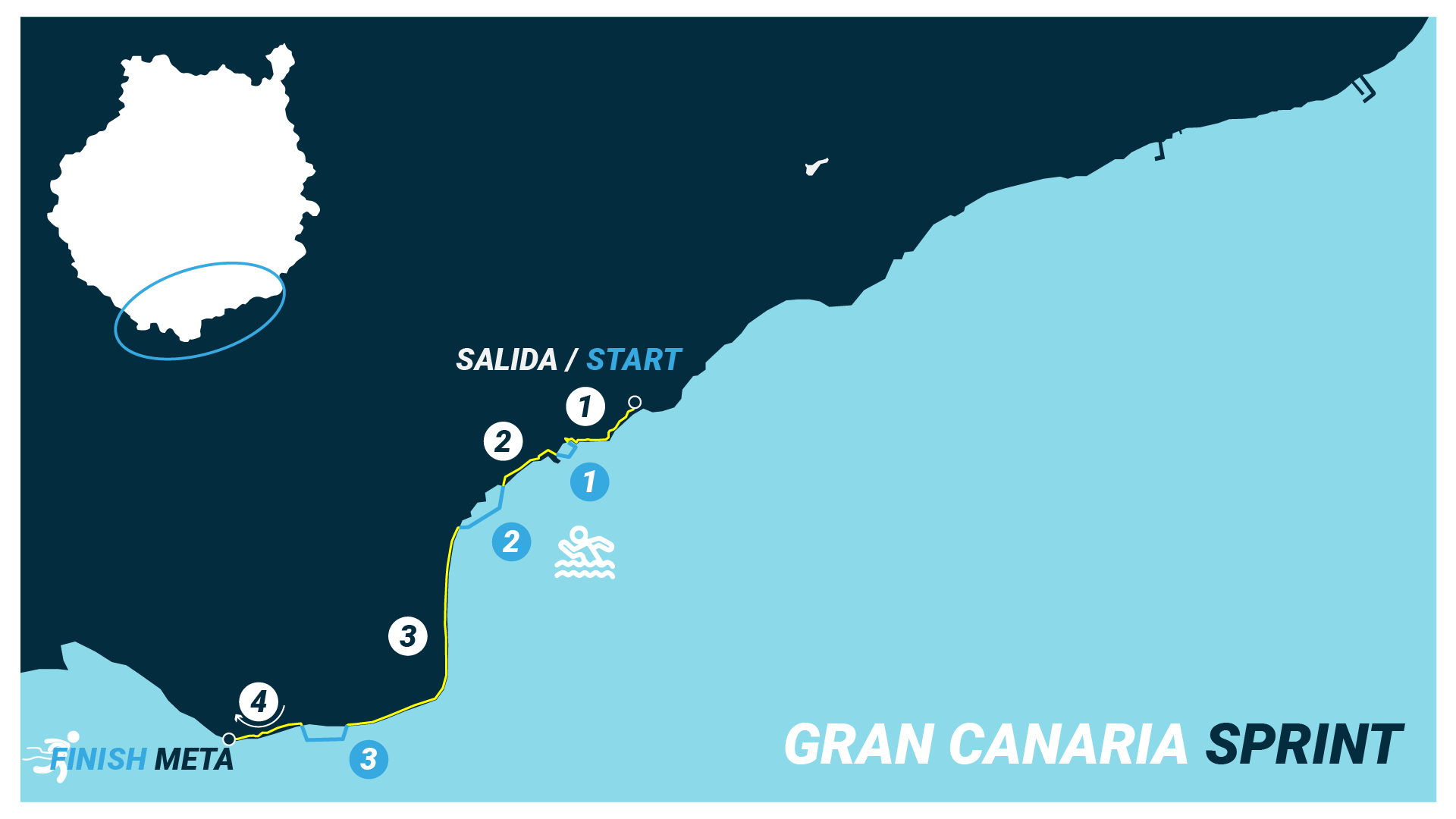 Map of swimrun event route Gran Canaria 2024 Map of swimrun event route Gran Canaria 2024