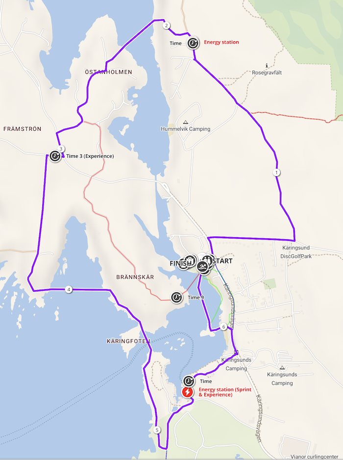 Otillo swimrun Aland Experience distance map
