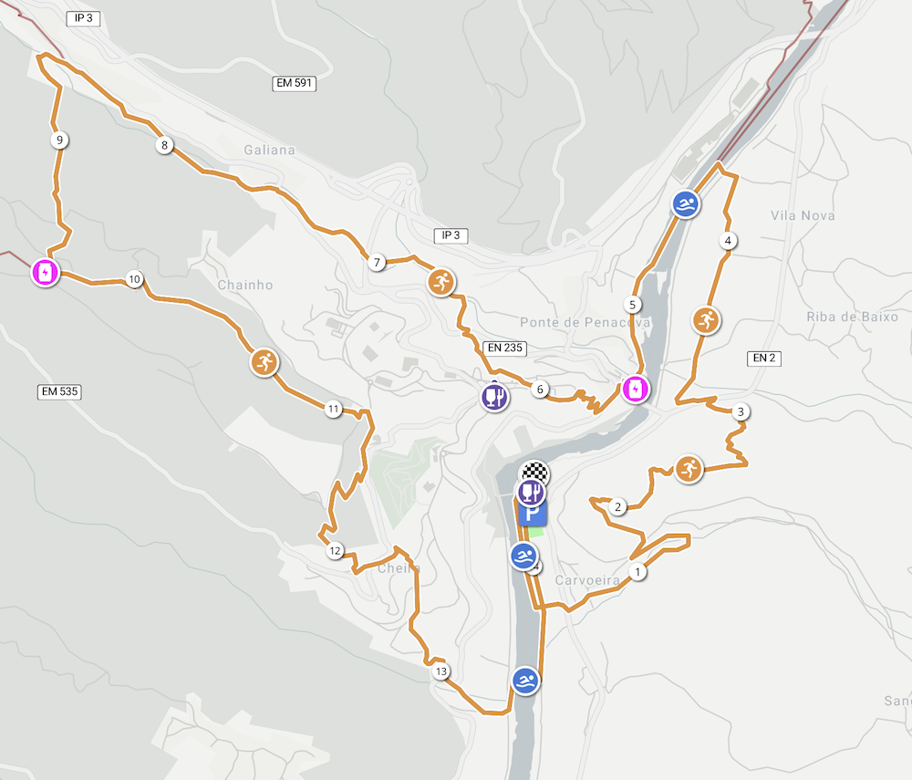 Swimrun Portugal Penacova Sprint distance route map Swimrun Portugal Penacova Sprint distance route map