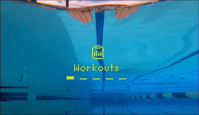 How the display looks inside the FORM smart swim goggles when swimming.