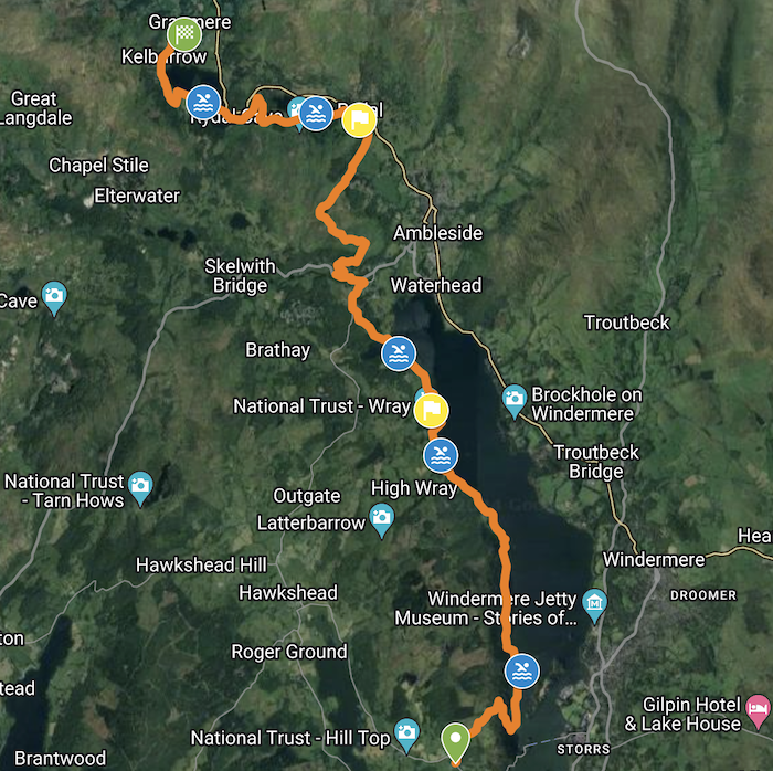 Gritty Rascscals 'Gritty' event swimrun route map