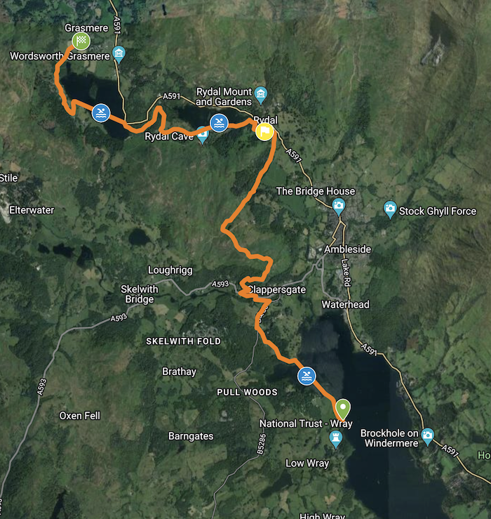 Gritty Rascals Coniston Swimrun sprint route map