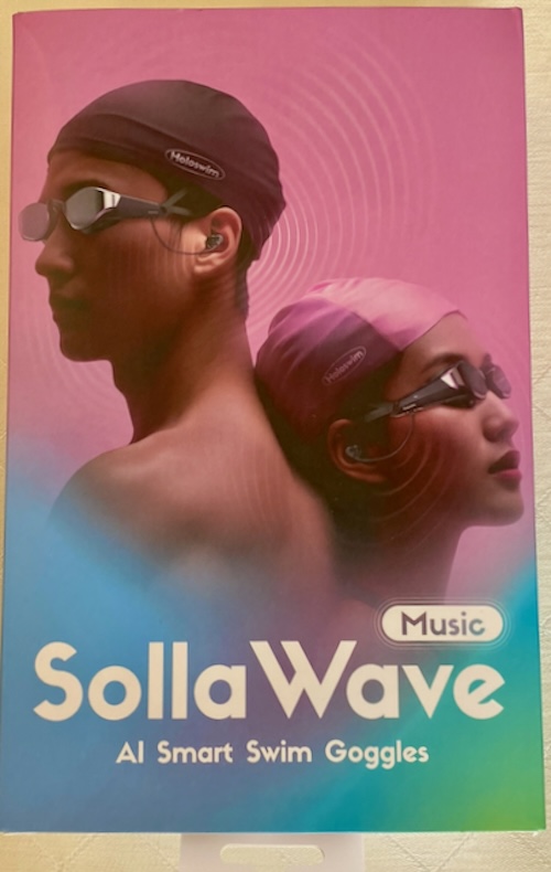 The Holoswim SollaWave smart goggles box