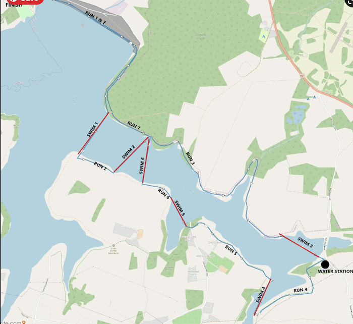 Keen As Mustard Bewl Water swimrun 10km route map Keen As Mustard Bewl Water swimrun 10km route map