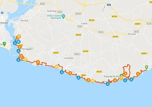 Lagoa Swimrun Portugal Standard distance Map