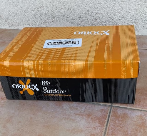 OrioCX Malmo trail shoes box