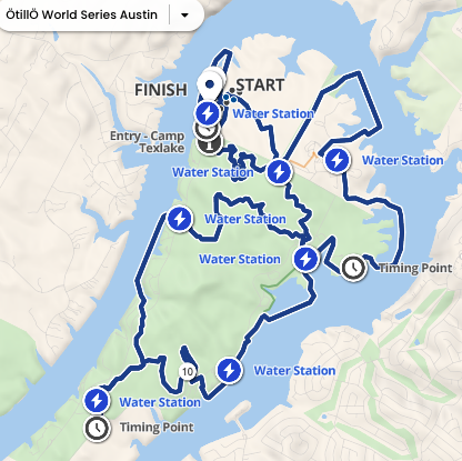 Otillo Austin Swimrun World Series Route map