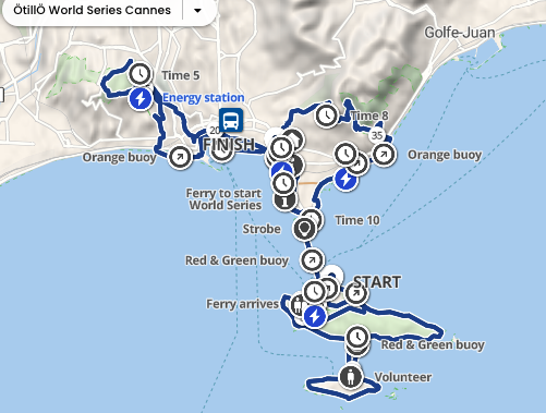 The swimrun Otillo Cannes World Series Route map The swimrun Otillo Cannes World Series Route map