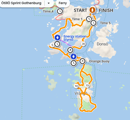Otillo Gothenburg Sprint route map