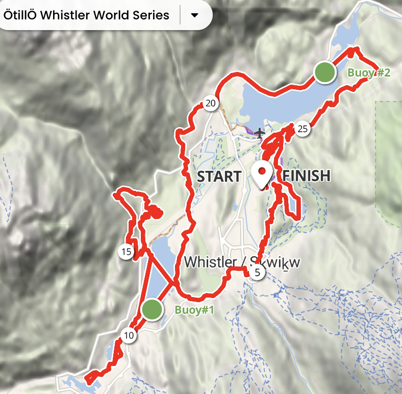 Otillo Whistler World Series swimrun route map