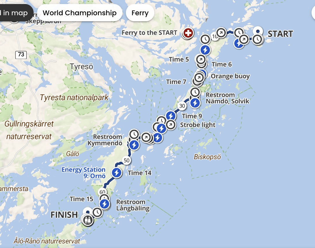 Otillo Swimrun World Championship Route Map