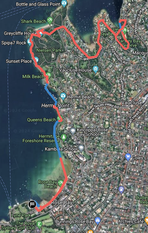 Swimrun Australia Sydney East Short Course route map