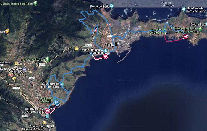 Swimrun Portugal Madeira Standard distance route map