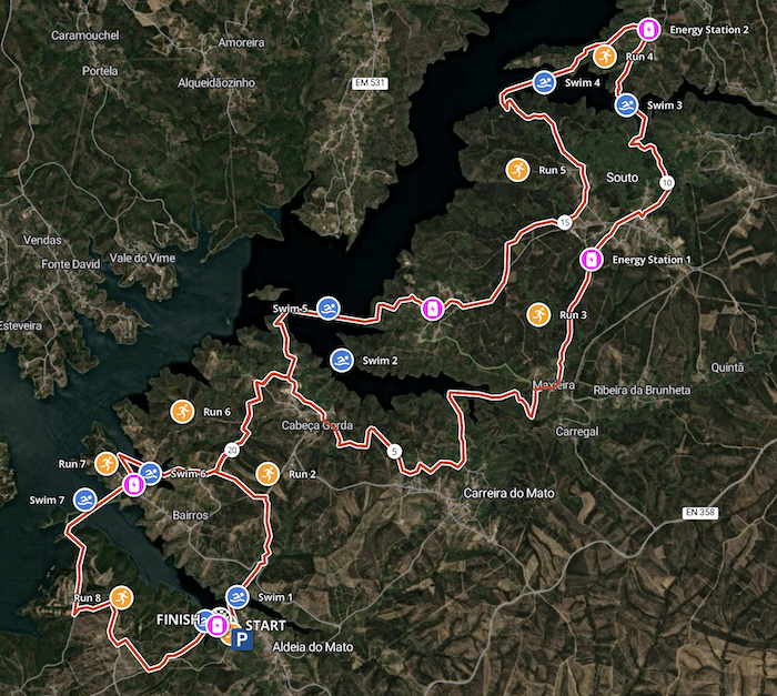 Swimrun Portugal Zezere Standard Race Course Map Swimrun Portugal Zezere Standard Race Course Map
