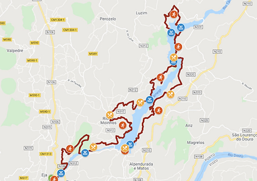 Tamega Swimrun Portugal Standard distance map