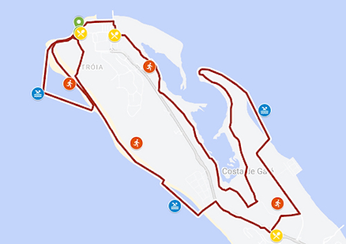 Troia Swimrun Portugal Sprint map