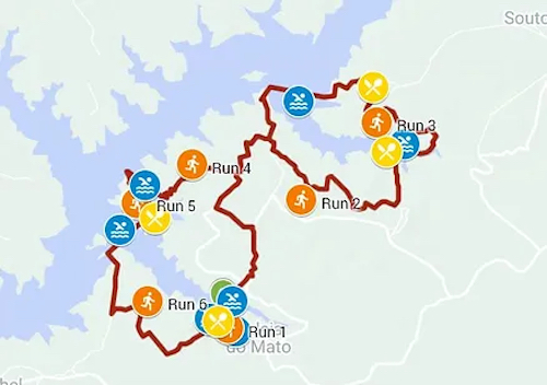 Zezere Swimrun Portugal Sprint Map
