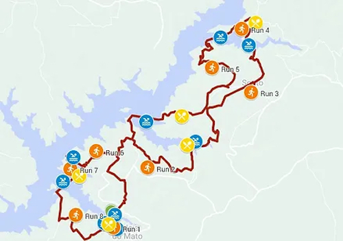 Zezere Swimrun Portugal Standard distance Map