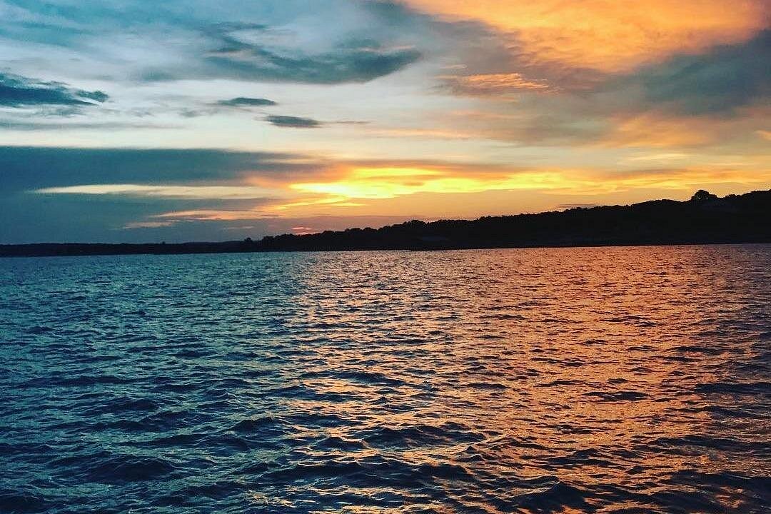 Sunset over a lake