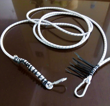 SwimRun tow rope (or pull cord) on a brown table