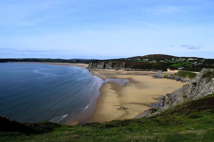 Gower peninsula beach from the air